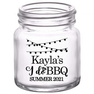 I Do BBQ 2A 2oz Mini Mason Shot Glasses Rustic Engagement Party Gifts for Guests