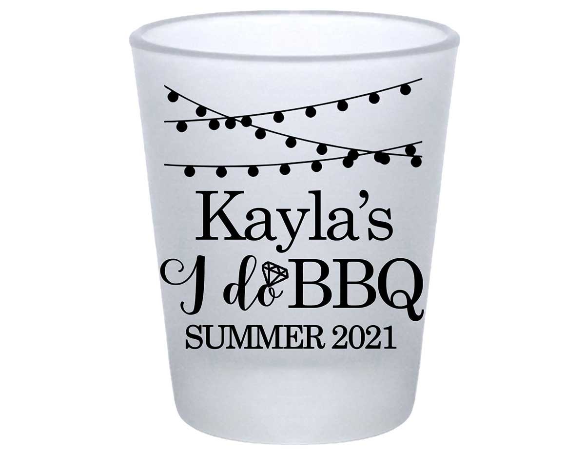 I Do BBQ 2A Standard 1.75oz Frosted Shot Glasses Rustic Engagement Party Gifts for Guests