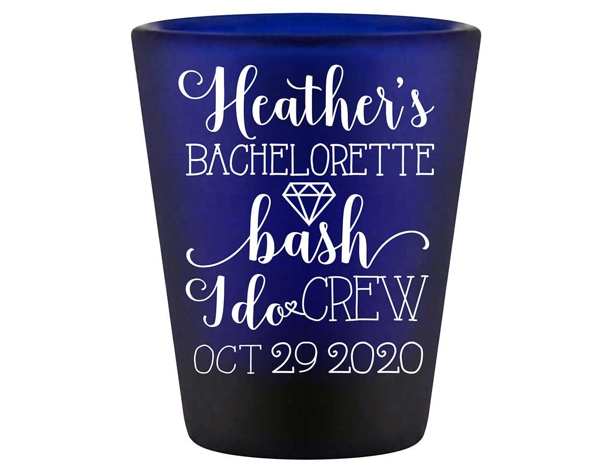 I Do Crew Bachelorette 1A Standard 1.5oz Blue Shot Glasses Personalized Bachelorette Party Gifts for Guests