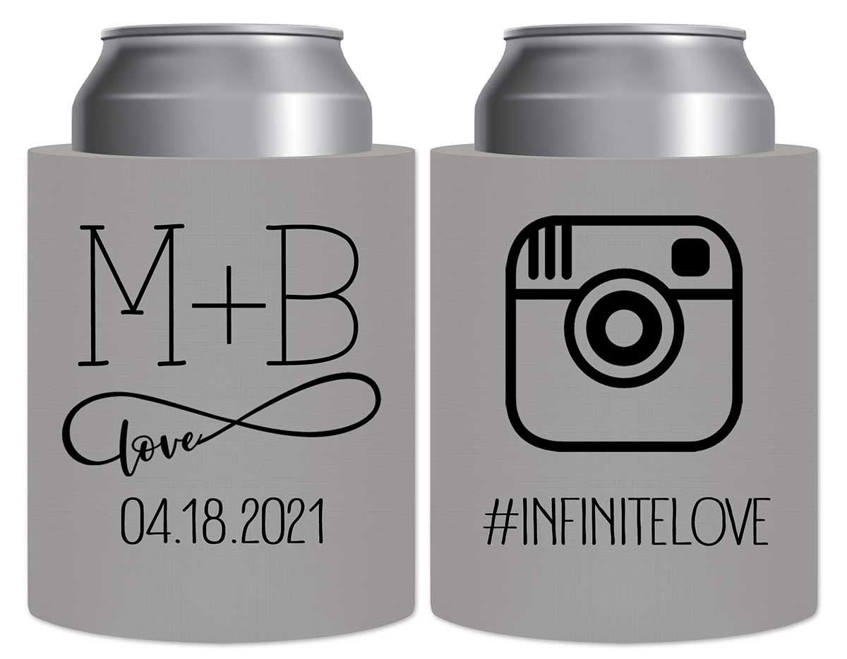 Infinite Love 1B Instagram Hashtag Thick Foam Can Koozies Romantic Wedding Gifts for Guests