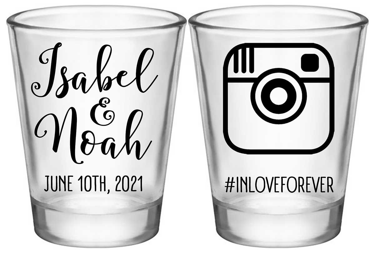 Instagram Hashtag 1A2 Standard 1.75oz Clear Shot Glasses Cute Wedding Gifts for Guests