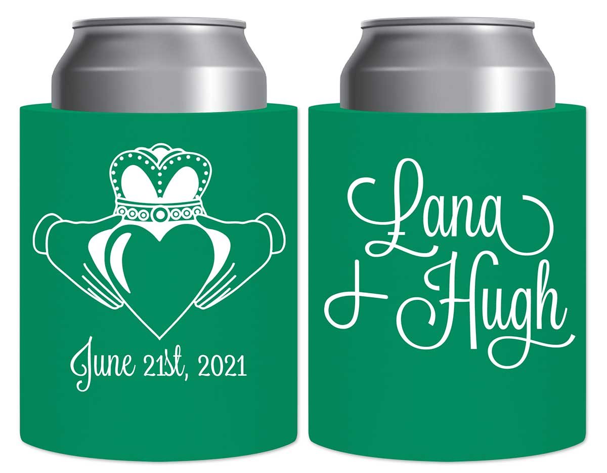 Ireland Love 1A Claddagh Thick Foam Can Koozies Irish Wedding Gifts for Guests