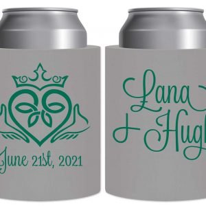 Ireland Love 1B Claddagh Thick Foam Can Koozies Irish Wedding Gifts for Guests