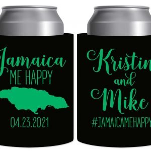 Jamaica Me Happy 1A Thick Foam Can Koozies Destination Wedding Gifts for Guests