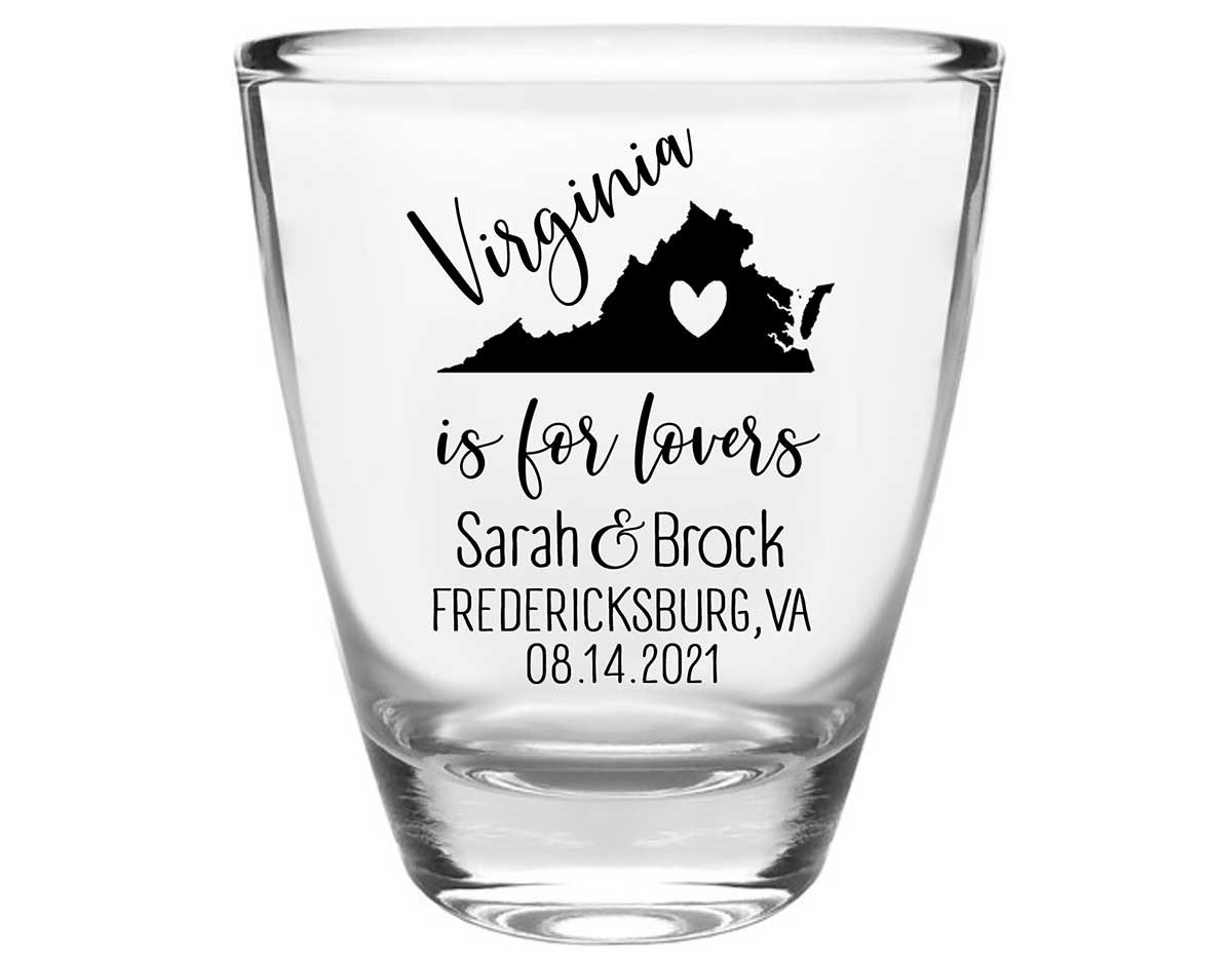 Just For Lovers 2A Any Map Clear 1oz Round Barrel Shot Glasses Destination Wedding Gifts for Guests