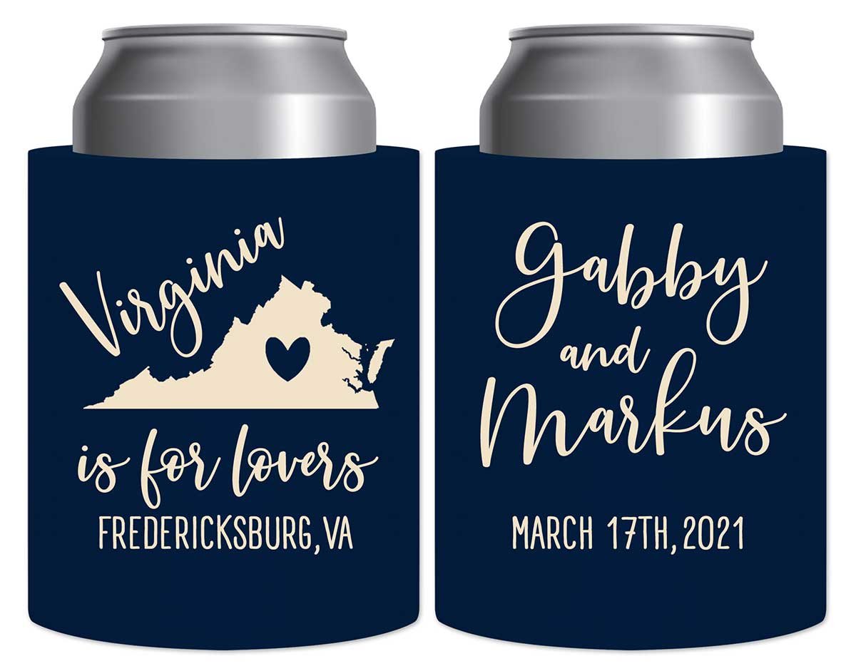 Just For Lovers 2A Any Map Thick Foam Can Koozies Destination Wedding Gifts for Guests