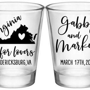 Just For Lovers 2A2 Any Map Standard 1.75oz Clear Shot Glasses Destination Wedding Gifts for Guests