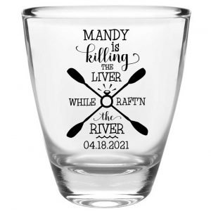 Killing The Liver While Rafting The River 1A Clear 1oz Round Barrel Shot Glasses Rafting Bachelorette Party Gifts for Guests