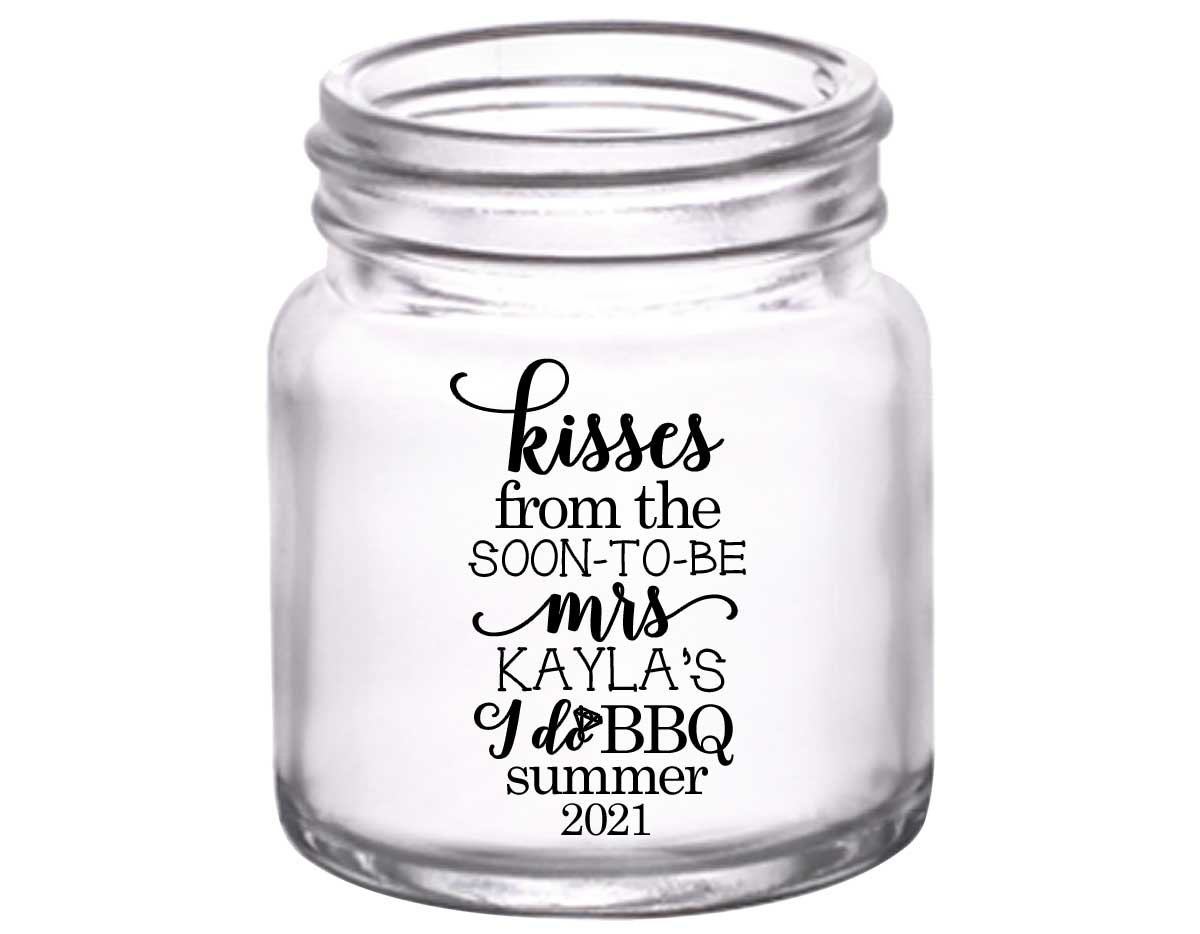 Kisses From The Soon-To-Be Mrs 1A 2oz Mini Mason Shot Glasses Rustic Engagement Party Gifts for Guests