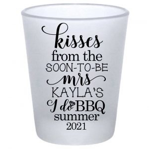 Kisses From The Soon-To-Be Mrs 1A Standard 1.75oz Frosted Shot Glasses Rustic Engagement Party Gifts for Guests