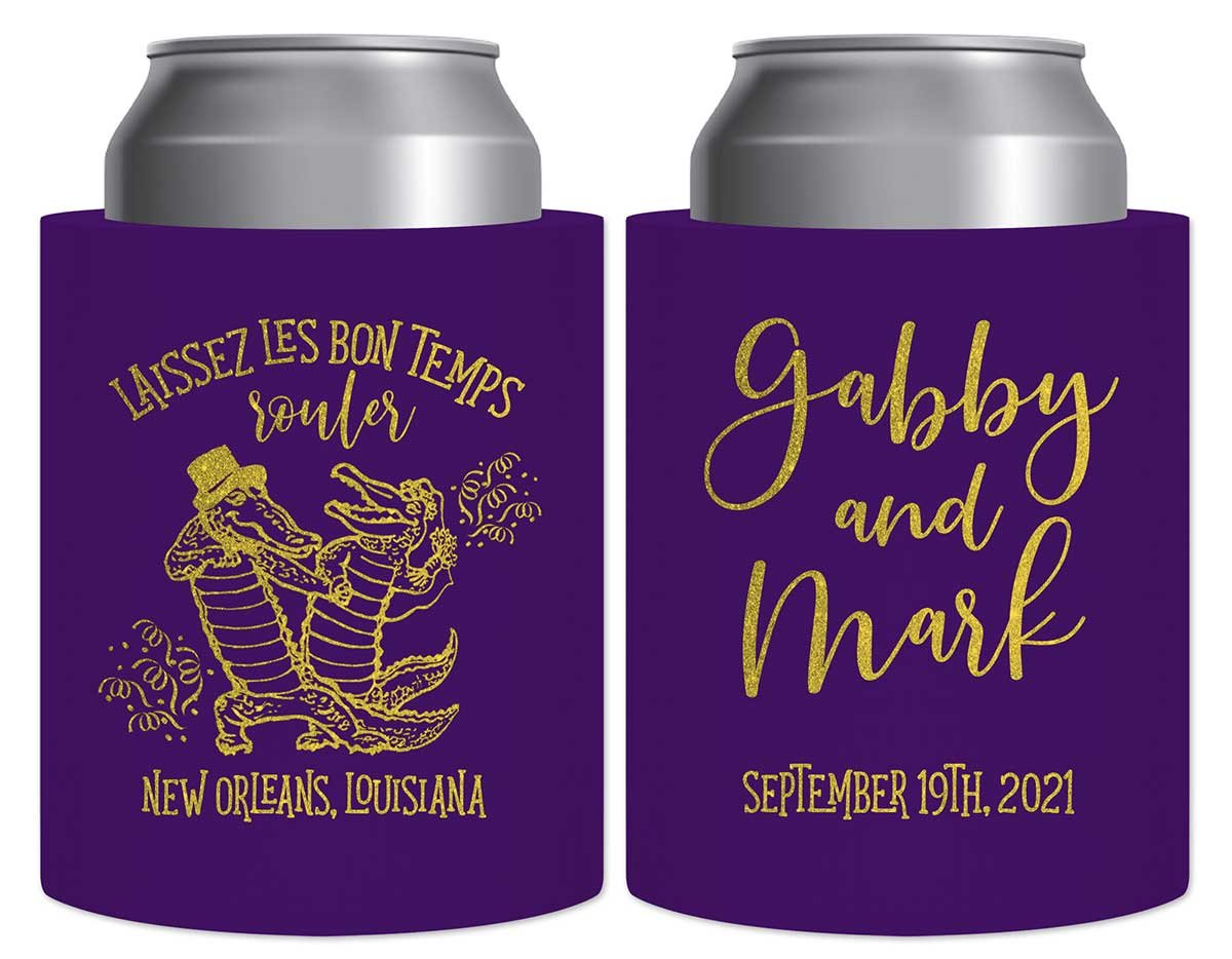 Laissez Les Bon Temps Rouler 1A Thick Foam Can Koozies New Orleans Wedding Gifts for Guests
