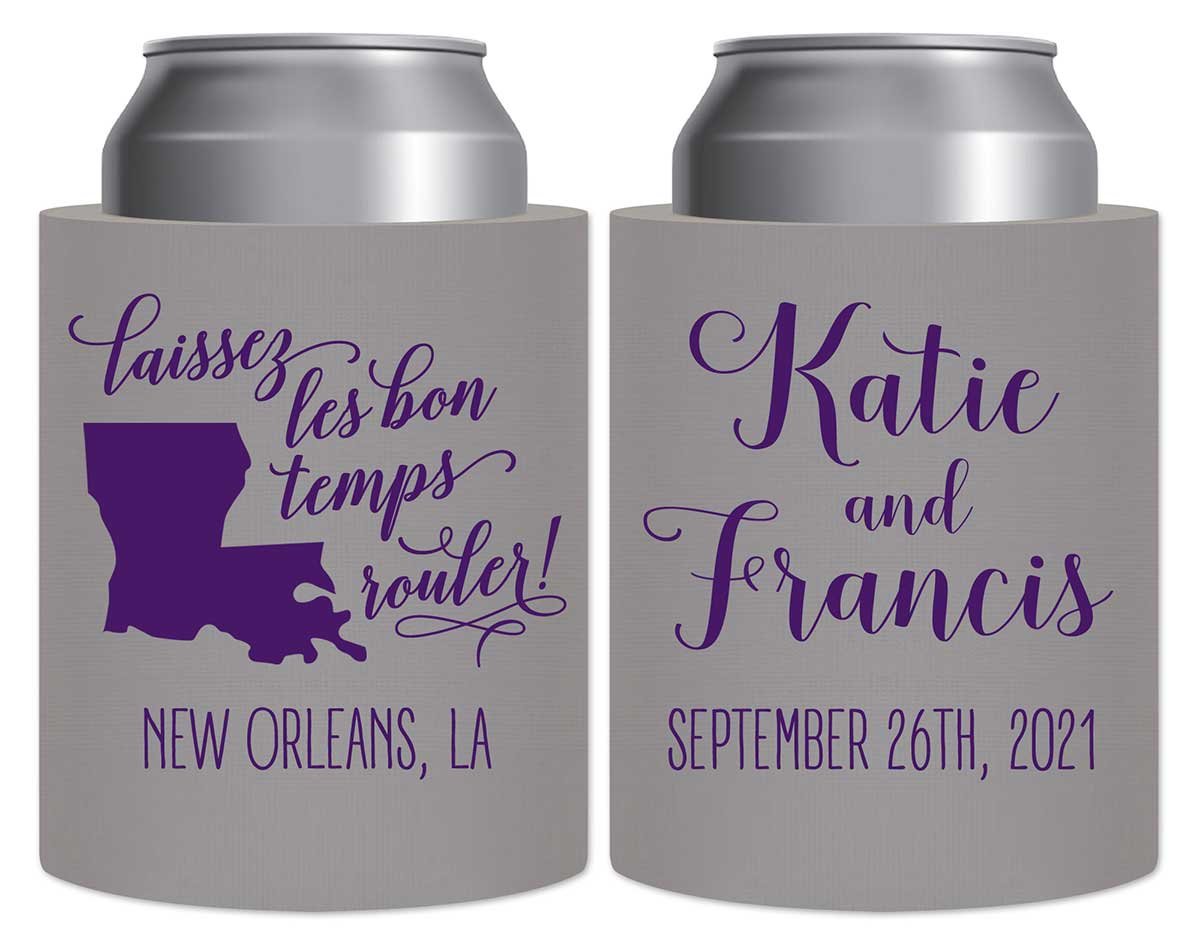 Laissez Les Bon Temps Rouler 2A Thick Foam Can Koozies New Orleans Wedding Gifts for Guests