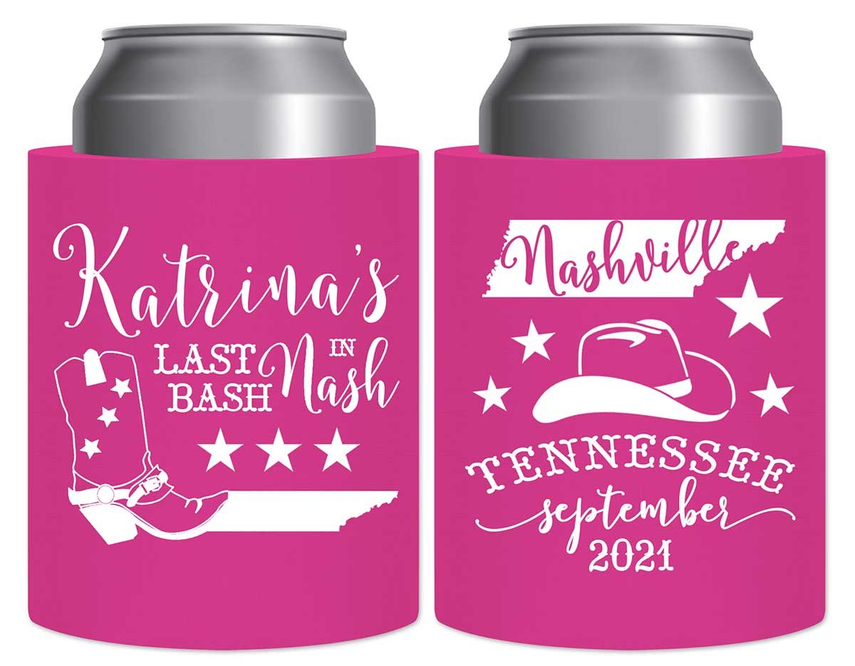 Last Bash In Nash 1A Thick Foam Can Koozies Nashville Bachelorette Party Gifts for Guests