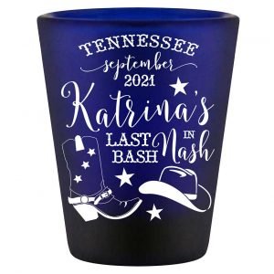 Last Bash In Nash 1A Standard 1.5oz Blue Shot Glasses Nashville Bachelorette Party Gifts for Guests