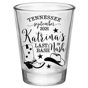 Last Bash In Nash 1A Standard 1.75oz Clear Shot Glasses Nashville Bachelorette Party Gifts for Guests