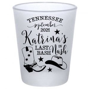 Last Bash In Nash 1A Standard 1.75oz Frosted Shot Glasses Nashville Bachelorette Party Gifts for Guests