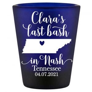 Last Bash In Nash 2A Standard 1.5oz Blue Shot Glasses Nashville Bachelorette Party Gifts for Guests