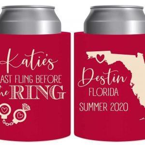 Last Fling Before The Ring 1A Any Map Thick Foam Can Koozies Cute Bachelorette Party Gifts for Guests