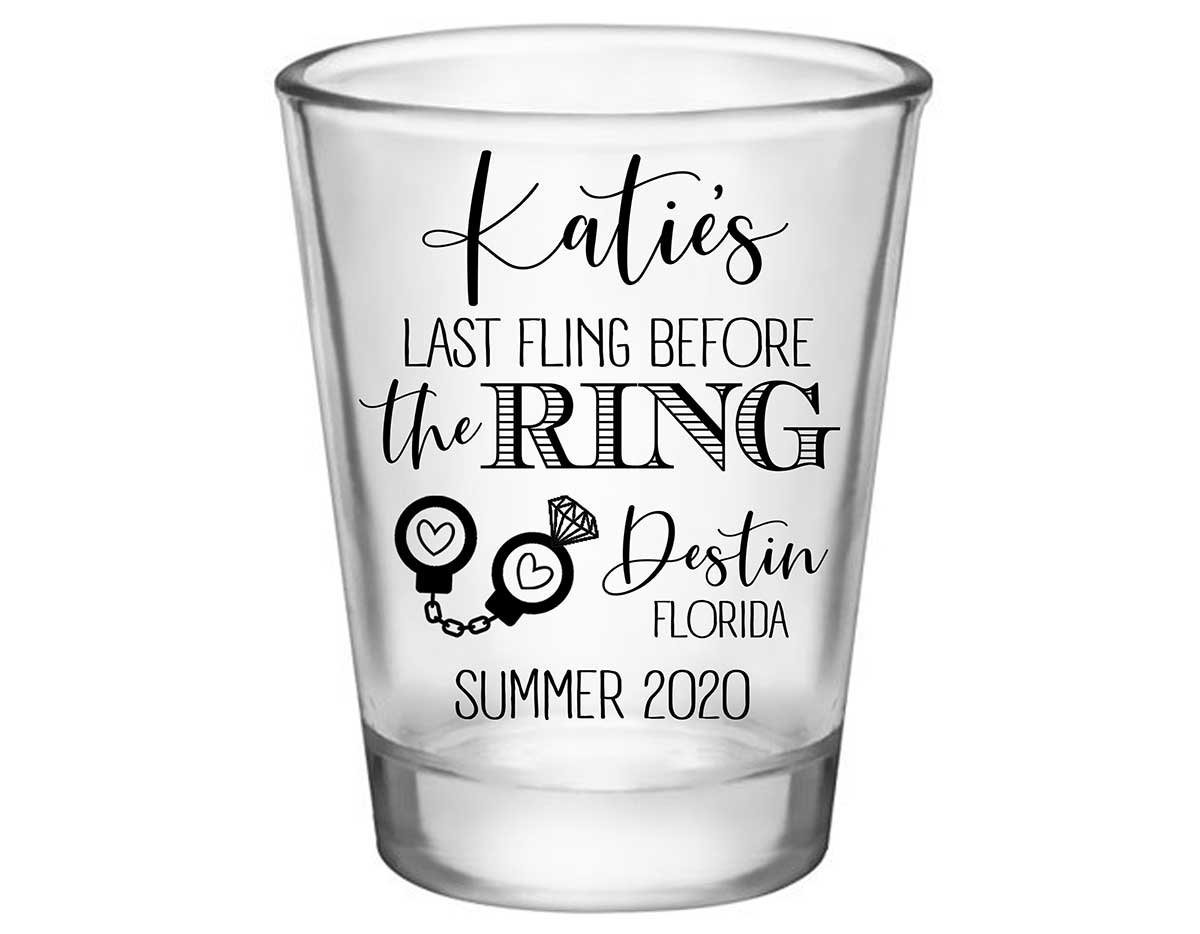 60140 Details about   Bachelorette Party Shot Glasses Favors One Last Fling Before The Ring 