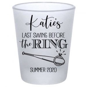 Last Swing Before The Ring 1A Standard 1.75oz Frosted Shot Glasses Baseball Bachelorette Party Gifts for Guests