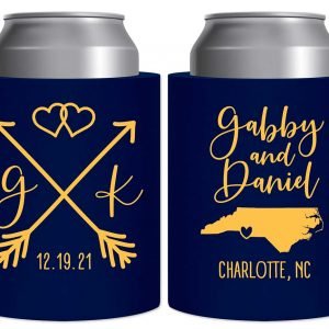 Love Arrows 1B Any Map Thick Foam Can Koozies Boho Wedding Gifts for Guests
