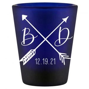 Love Arrows 2A Classic Standard 1.5oz Blue Shot Glasses Boho Wedding Gifts for Guests