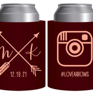 Love Arrows 2C Instagram Hashtag Thick Foam Can Koozies Boho Wedding Gifts for Guests
