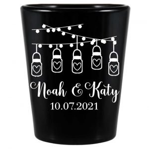 Mason Jar Lights 1A String Lights Standard 1.5oz Black Shot Glasses Rustic Wedding Gifts for Guests