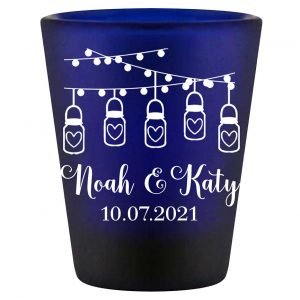 Mason Jar Lights 1A String Lights Standard 1.5oz Blue Shot Glasses Rustic Wedding Gifts for Guests