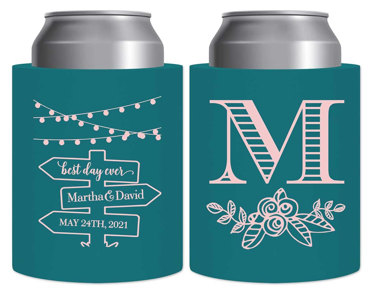 Mason Jar Lights 2A Post Sign Thick Foam Can Koozies Rustic Wedding Gifts for Guests