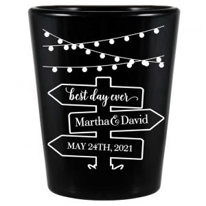 Mason Jar Lights 2A Post Sign Standard 1.5oz Black Shot Glasses Rustic Wedding Gifts for Guests