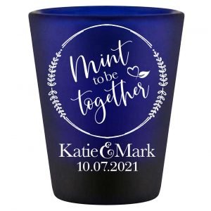 Mint To Be Together 1A Standard 1.5oz Blue Shot Glasses Cute Wedding Gifts for Guests