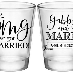 OMG We Got Married 1A2 Standard 1.75oz Clear Shot Glasses Cute Wedding Gifts for Guests