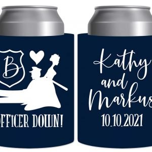 Officer Down 1A Policeman Wedding Thick Foam Can Koozies Cop Wedding Gifts for Guests
