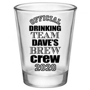 Official Drinking Team 1A Bachelor Brew Crew Standard 1.75oz Clear Shot Glasses Sports Bachelor Party Gifts for Guests