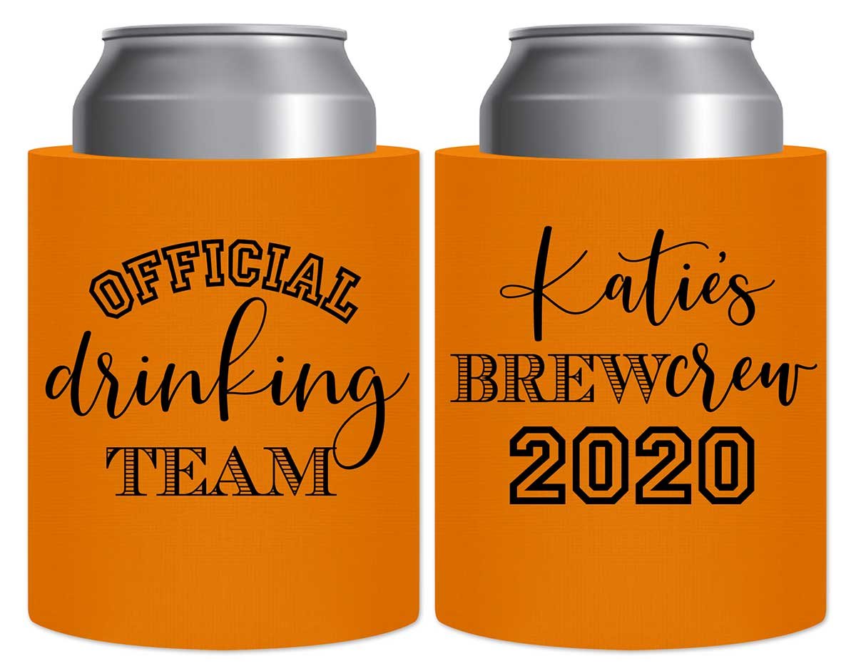 Official Drinking Team 1A Bachelorette Brew Crew Thick Foam Can Koozies Sports Bachelorette Party Gifts for Guests