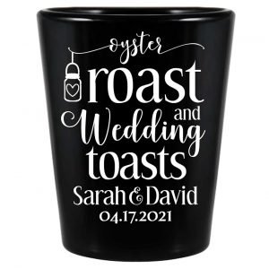 Oyster Roast & Wedding Toasts 1A Standard 1.5oz Black Shot Glasses Rustic Wedding Gifts for Guests