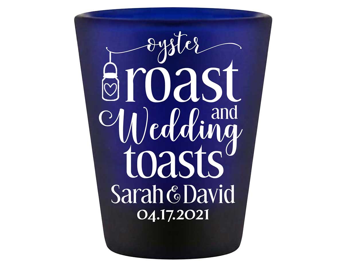 Oyster Roast & Wedding Toasts 1A Standard 1.5oz Blue Shot Glasses Rustic Wedding Gifts for Guests