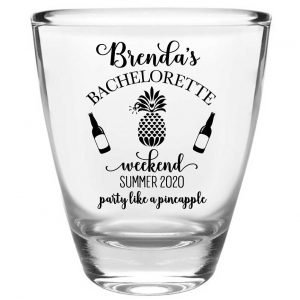 Party Like A Pineapple 1A Clear 1oz Round Barrel Shot Glasses Funny Bachelorette Party Gifts for Guests
