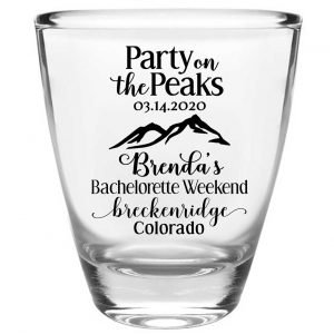 Party On The Peaks 1A Clear 1oz Round Barrel Shot Glasses Mountain Bachelorette Party Gifts for Guests
