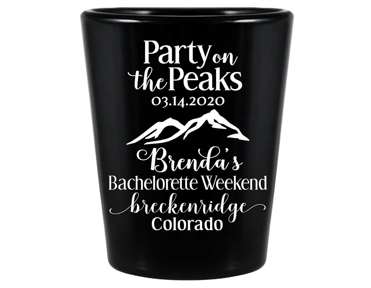 Party On The Peaks 1A Standard 1.5oz Black Shot Glasses Mountain Bachelorette Party Gifts for Guests