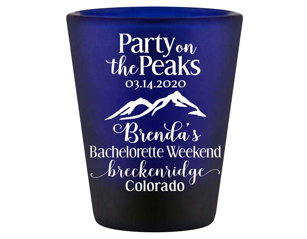 Party On The Peaks 1A Standard 1.5oz Blue Shot Glasses Mountain Bachelorette Party Gifts for Guests