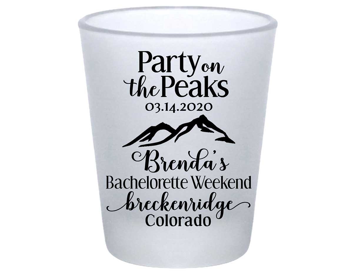 Party On The Peaks 1A Standard 1.75oz Frosted Shot Glasses Mountain Bachelorette Party Gifts for Guests