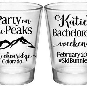 Party On The Peaks 1A2 Standard 1.75oz Clear Shot Glasses Mountain Bachelorette Party Gifts for Guests