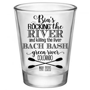 Rocking The River & Killing The Liver 1A Standard 1.75oz Clear Shot Glasses Rafting Bachelorette Party Gifts for Guests