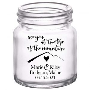 See You At The Top Of The Mountain 1A 2oz Mini Mason Shot Glasses Mountain Wedding Gifts for Guests