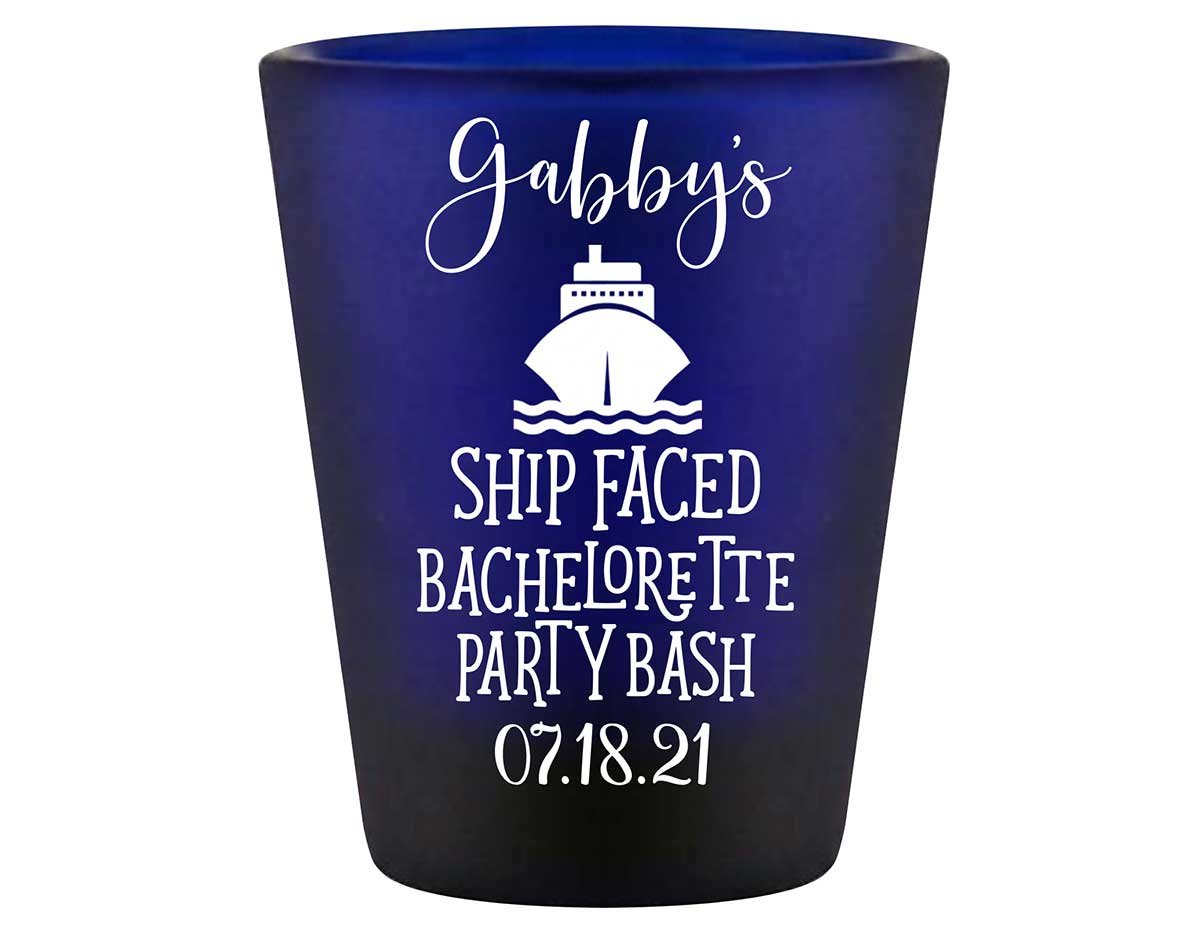 Ship Faced Nautical Bachelorette 1A Standard 1.5oz Blue Shot Glasses Boat Bachelorette Party Gifts for Guests