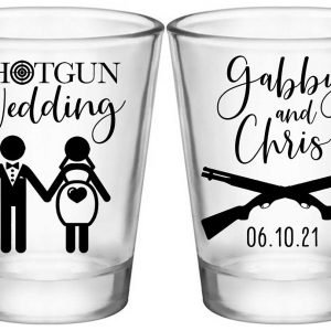 Shotgun Wedding 1A2 Standard 1.75oz Clear Shot Glasses Pregnant Bride Wedding Gifts for Guests