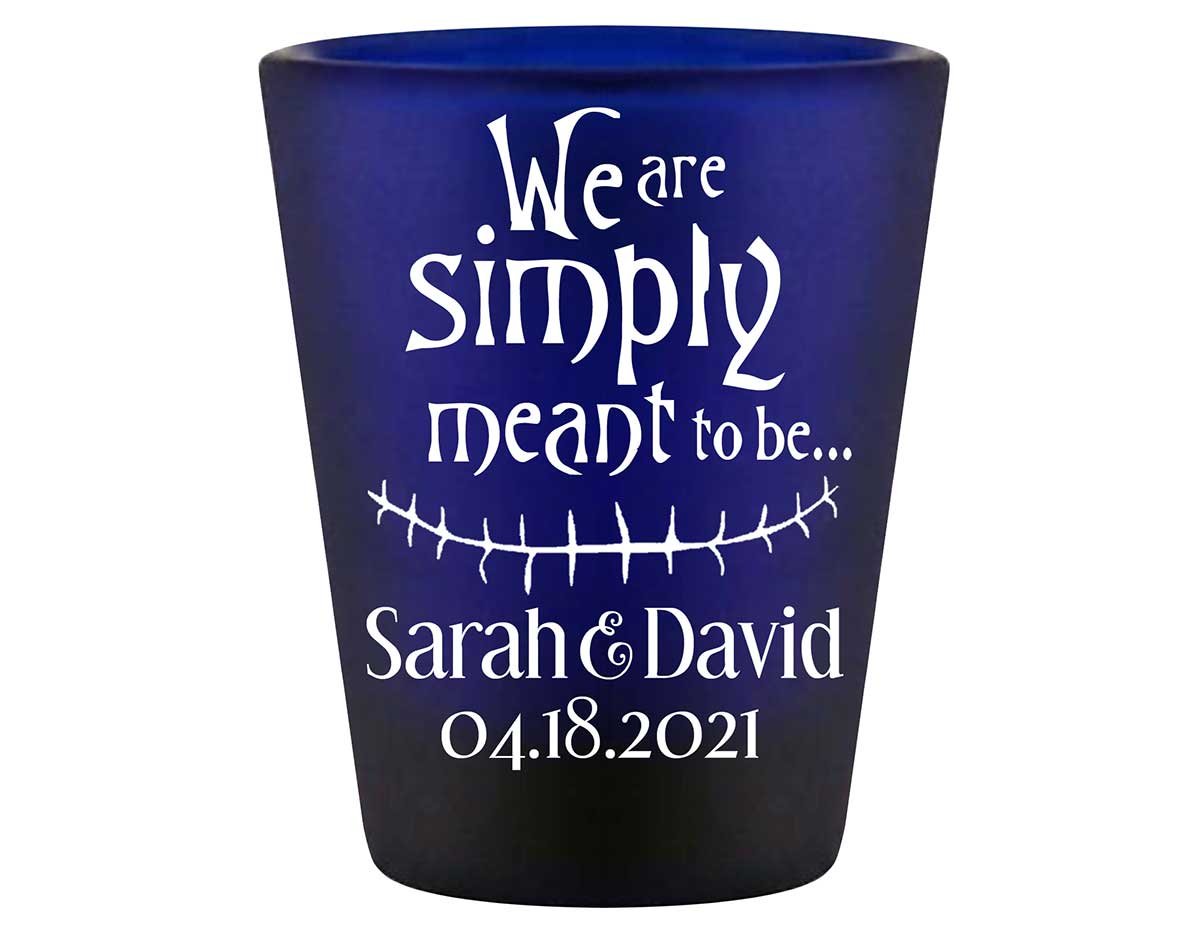 Simply Meant To Be 1A Standard 1.5oz Blue Shot Glasses Halloween Wedding Gifts for Guests