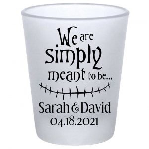 Simply Meant To Be 1A Standard 1.75oz Frosted Shot Glasses Halloween Wedding Gifts for Guests